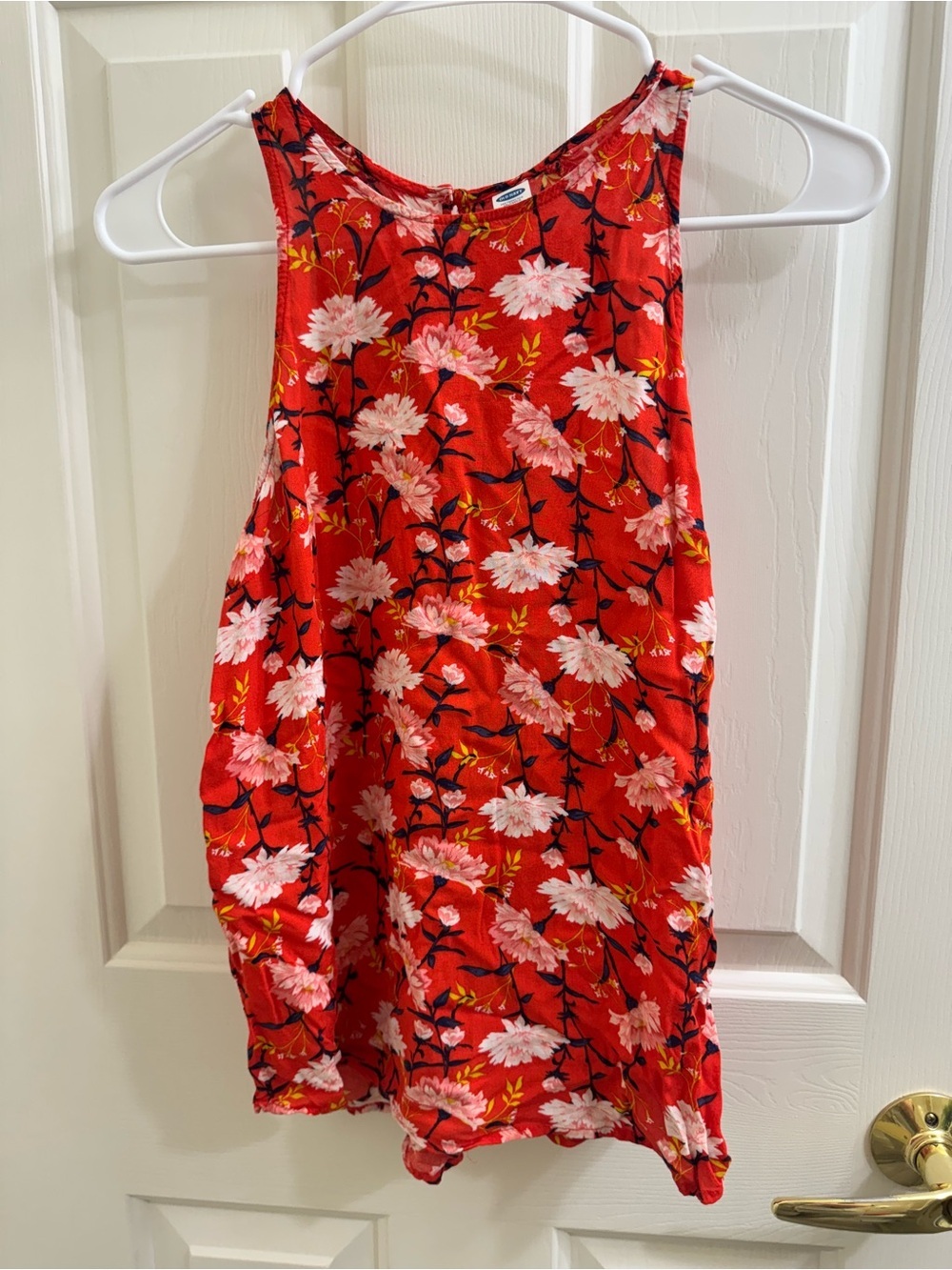Old Navy Red Floral Shell Top